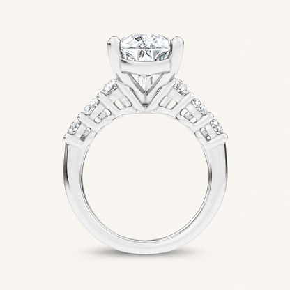6.6CT Pear Cut Certified Lab Grown Diamond Cluster Ring