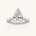 1.25 CT Pear Cut Lab Grown Diamond Accented Bridge Shank Solitaire Ring