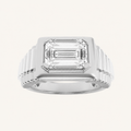 2.5CT Emerald Cut Lab Grown Diamond Men's Ring