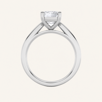 2CT Emerald Cut Lab Grown Diamond Classic Shank Solitaire Engagement Ring