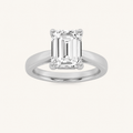 2CT Emerald Cut Lab Grown Diamond Classic Shank Solitaire Engagement Ring