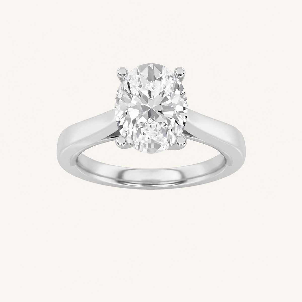 3.00 CT Oval Cut Lab Grown Diamond Twisted Basket Cathedral Shank Solitaire Ring
