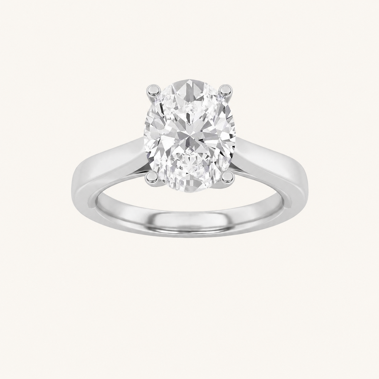3.00 CT Oval Cut Lab Grown Diamond Twisted Basket Cathedral Shank Solitaire Ring