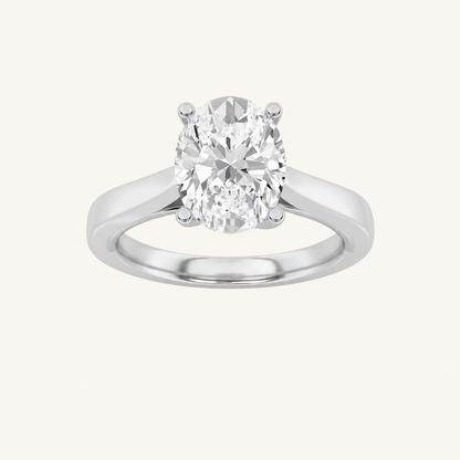 3.00 CT Oval Cut Lab Grown Diamond Twisted Basket Cathedral Shank Solitaire Ring