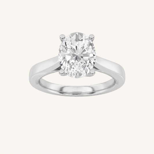 3.00 CT Oval Cut Lab Grown Diamond Twisted Basket Cathedral Shank Solitaire Ring