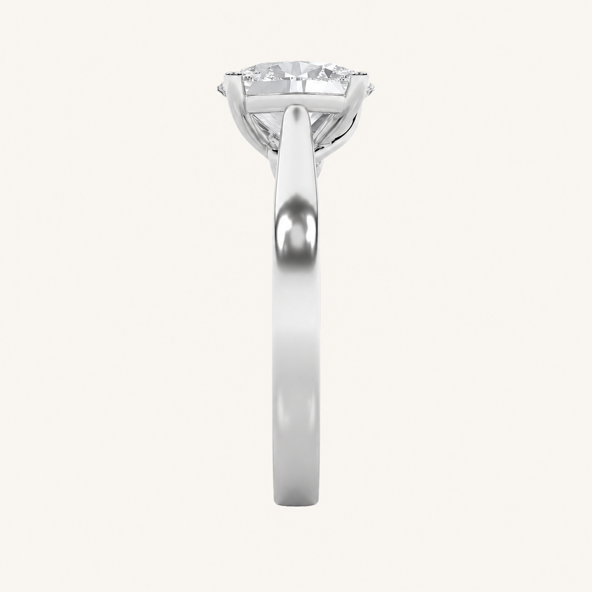 3.00 CT Oval Cut Lab Grown Diamond Twisted Basket Cathedral Shank Solitaire Ring