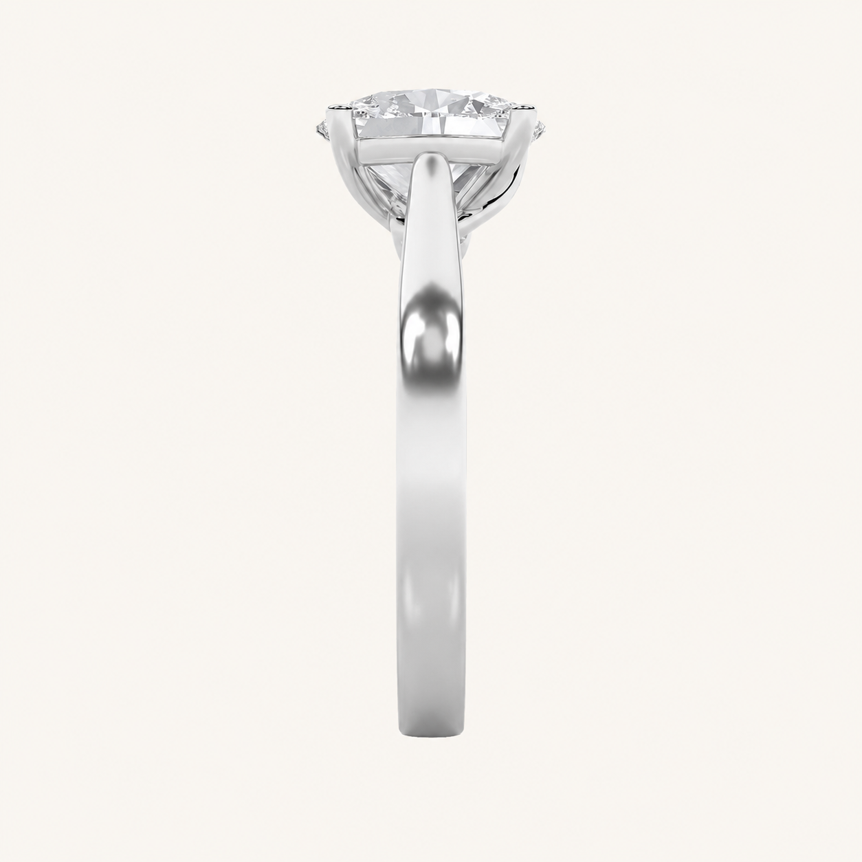 3.00 CT Oval Cut Lab Grown Diamond Twisted Basket Cathedral Shank Solitaire Ring