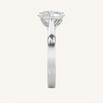 3.00 CT Oval Cut Lab Grown Diamond Twisted Basket Cathedral Shank Solitaire Ring