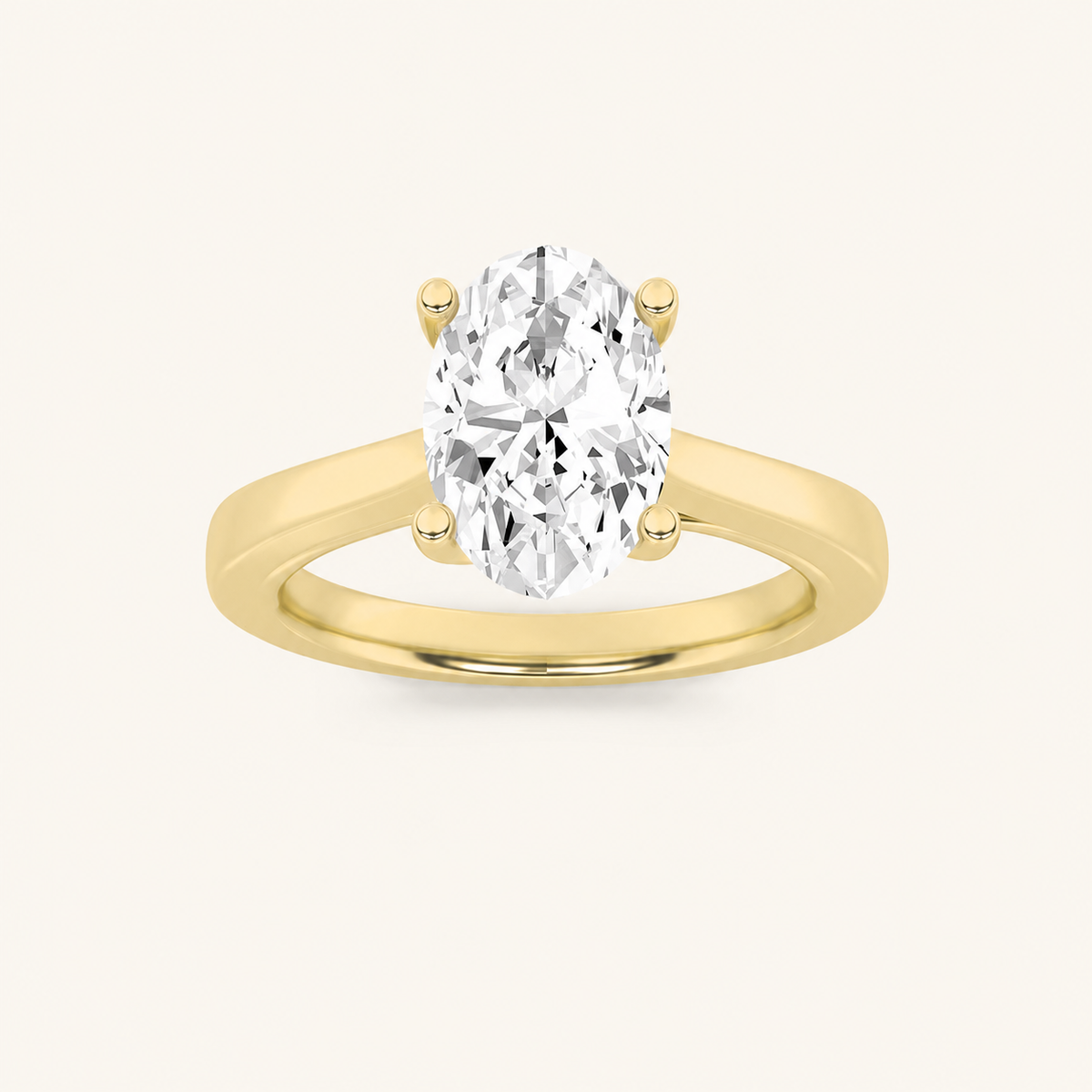 3.00 CT Oval Cut Lab Grown Diamond Twisted Basket Cathedral Shank Solitaire Ring