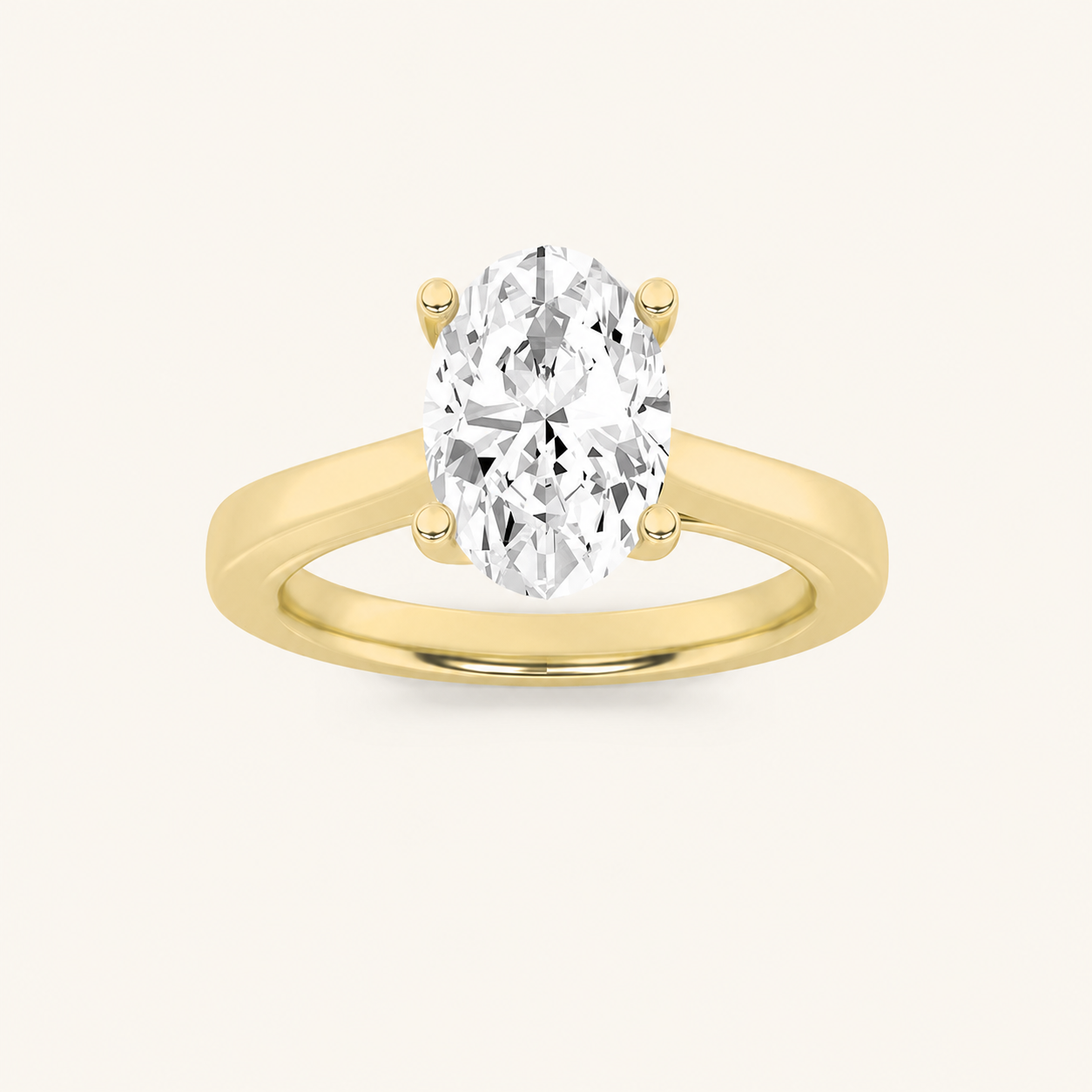 3.00 CT Oval Cut Lab Grown Diamond Twisted Basket Cathedral Shank Solitaire Ring