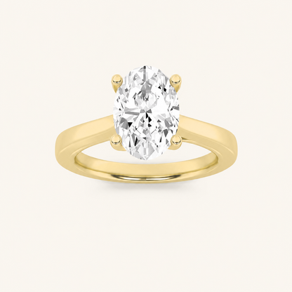 3.00 CT Oval Cut Lab Grown Diamond Twisted Basket Cathedral Shank Solitaire Ring