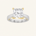 1CT Princess Cut Lab Grown Diamond Shank Solitaire Ring