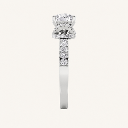 2CT Round Cut Lab Grown Diamond Two Tone Accented Fancy Engagement Ring