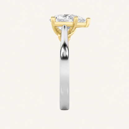 2CT Pear Cut Lab Grown Diamond Solitaire Ring