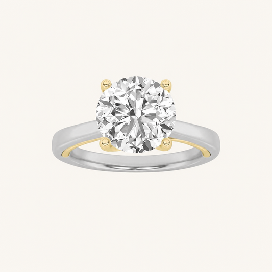 2CT Round Cut Lab Grown Diamond Solitaire Ring