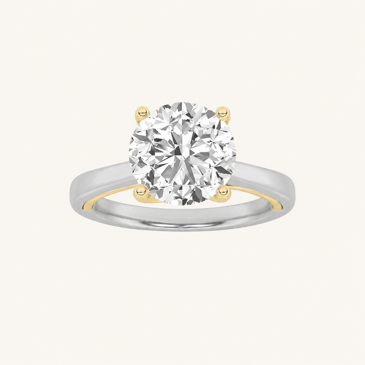 1CT Round Cut Lab Grown Diamond Solitaire Ring