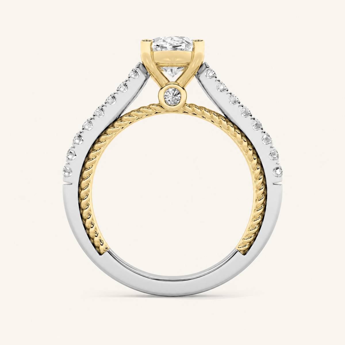 2CT Oval Cut Lab Grown Diamond Engagement Ring