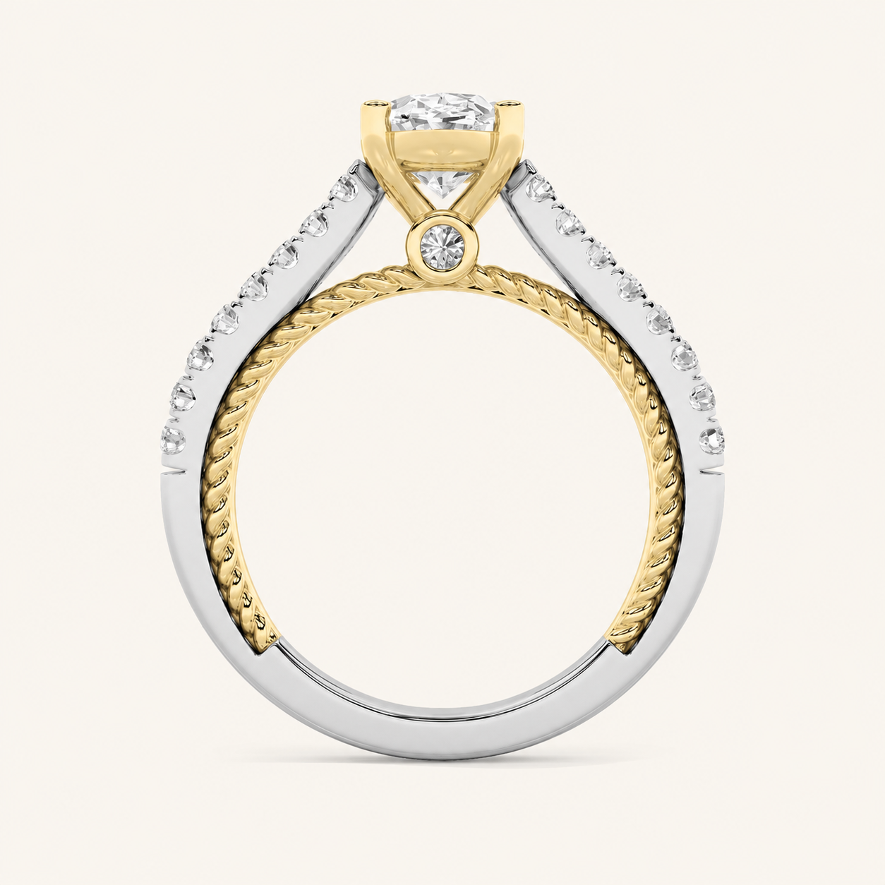 2CT Oval Cut Lab Grown Diamond Engagement Ring
