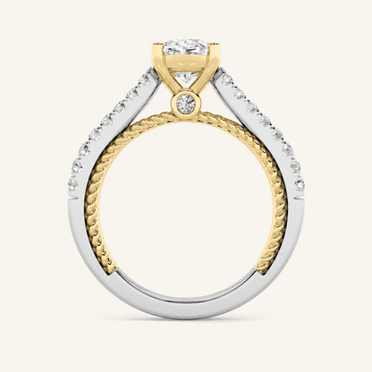 2CT Oval Cut Lab Grown Diamond Engagement Ring