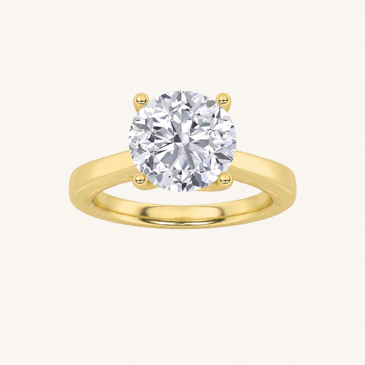 3.00 CT Round Cut Lab Grown Diamond Twisted Basket Cathedral Shank Solitaire Ring