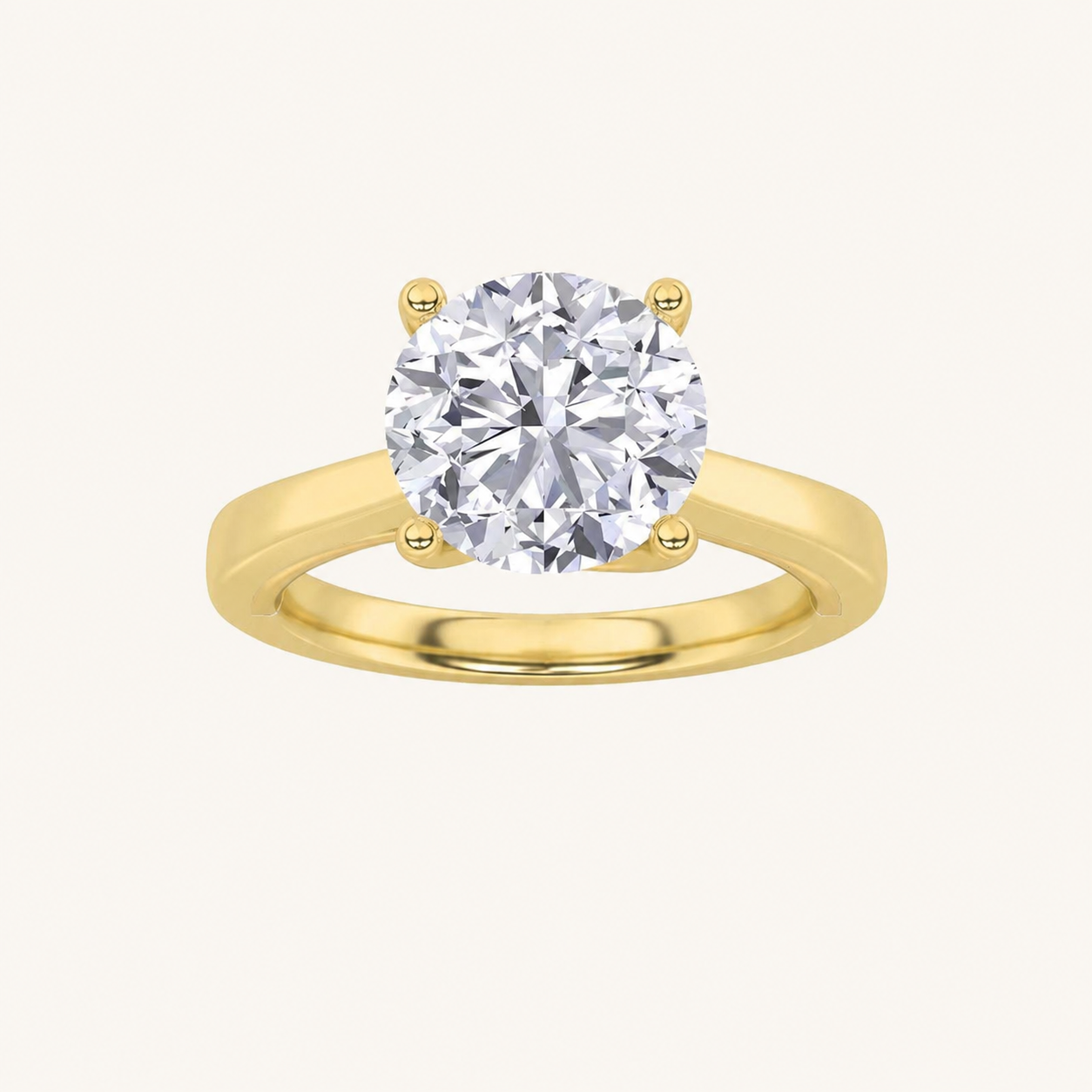 3.00 CT Round Cut Lab Grown Diamond Twisted Basket Cathedral Shank Solitaire Ring