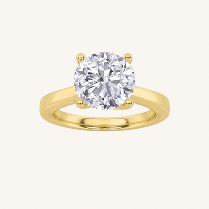 3.00 CT Round Cut Lab Grown Diamond Twisted Basket Cathedral Shank Solitaire Ring