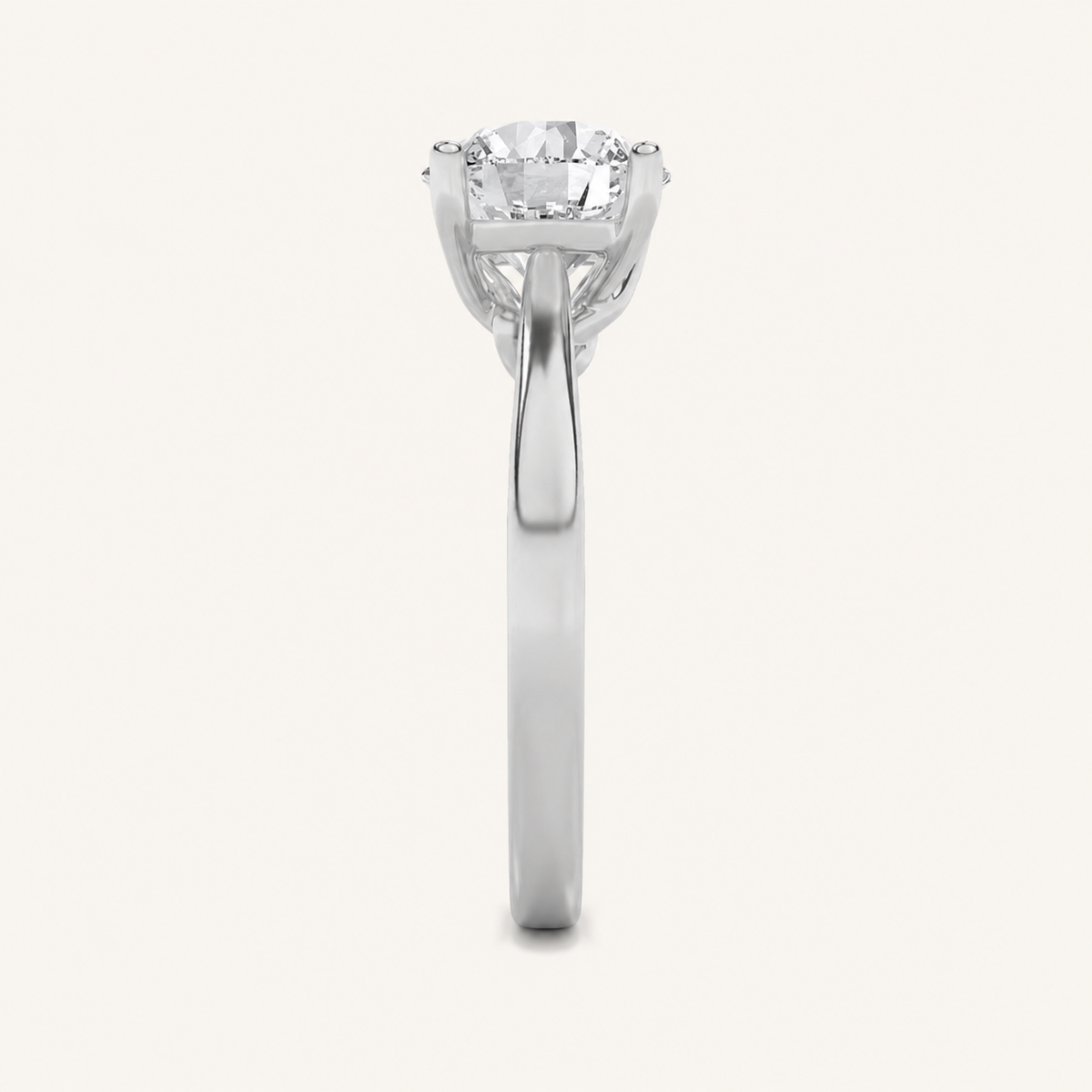 3.00 CT Round Cut Lab Grown Diamond Twisted Basket Cathedral Shank Solitaire Ring