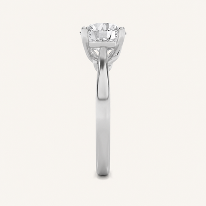 3.00 CT Round Cut Lab Grown Diamond Twisted Basket Cathedral Shank Solitaire Ring