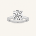 3.00 CT Round Cut Lab Grown Diamond Twisted Basket Cathedral Shank Solitaire Ring