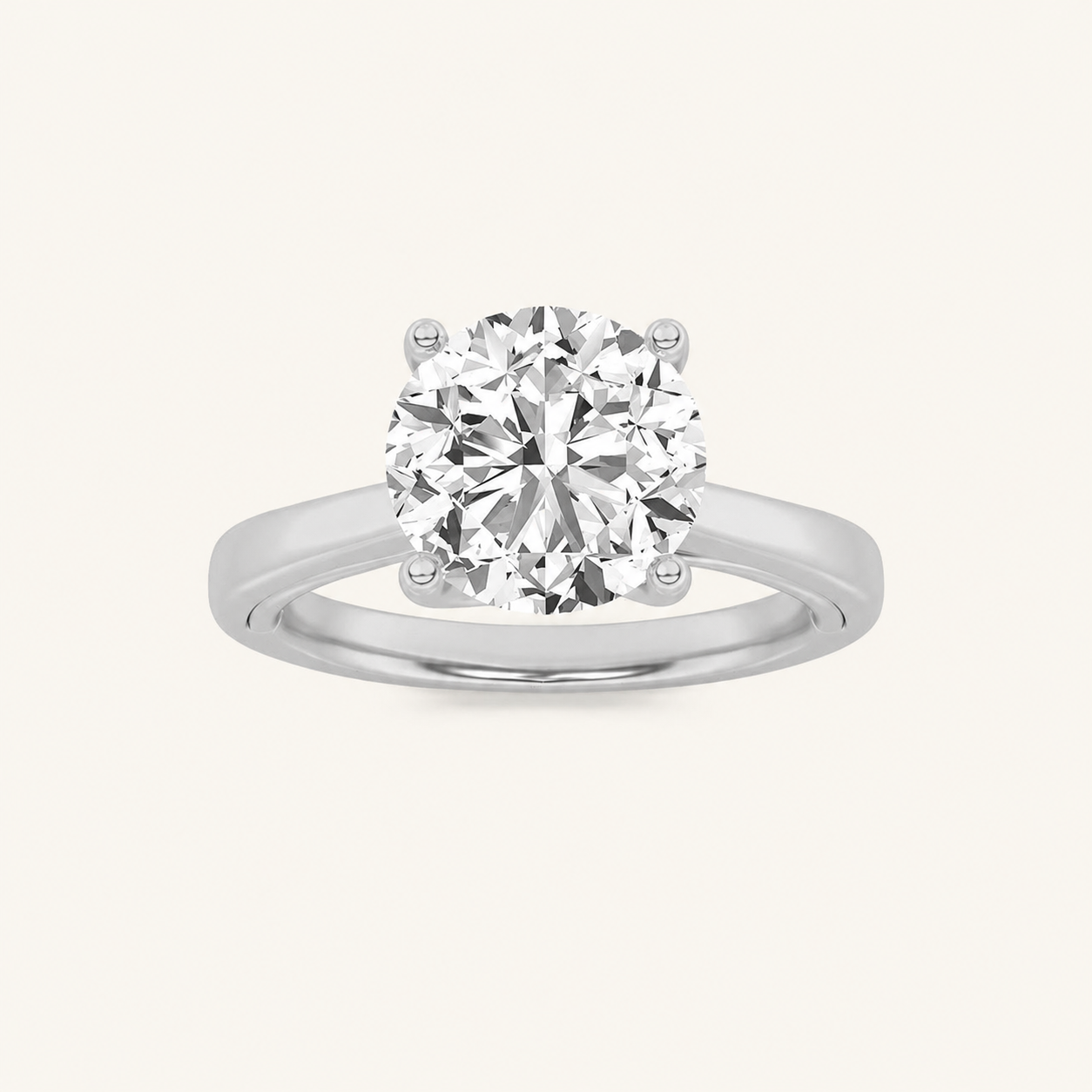3.00 CT Round Cut Lab Grown Diamond Twisted Basket Cathedral Shank Solitaire Ring