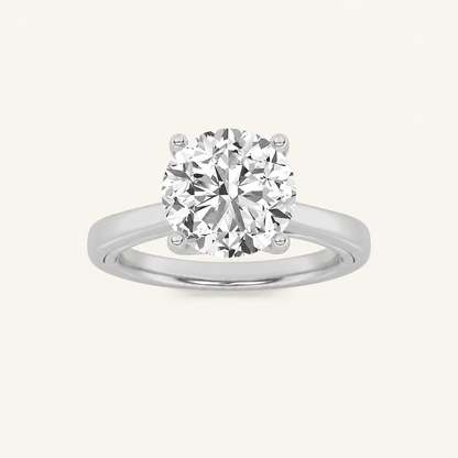 3.00 CT Round Cut Lab Grown Diamond Twisted Basket Cathedral Shank Solitaire Ring