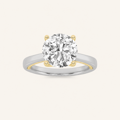 3.00 CT Round Cut Lab Grown Diamond Twisted Basket Cathedral Shank Solitaire Ring