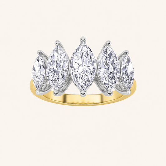 2.5CT Marquise Cut Lab Grown Diamond Cluster Ring