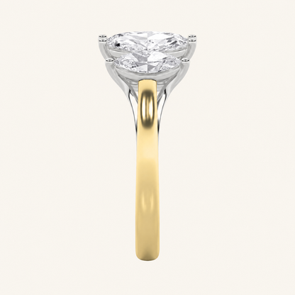 2.5CT Marquise Cut Lab Grown Diamond Cluster Ring