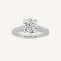 2.00 CT Round Cut Lab Grown Diamond Two Tone Accented Rope Design Engagement Ring