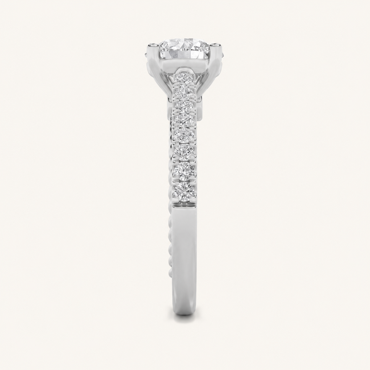 2.00 CT Round Cut Lab Grown Diamond Two Tone Accented Rope Design Engagement Ring