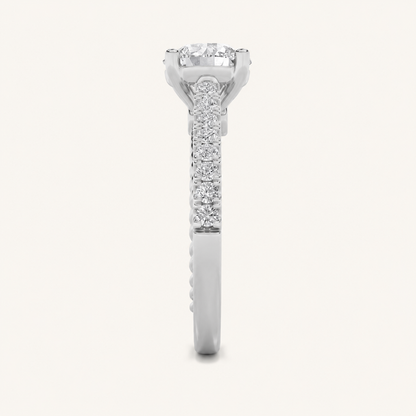 2.00 CT Round Cut Lab Grown Diamond Two Tone Accented Rope Design Engagement Ring