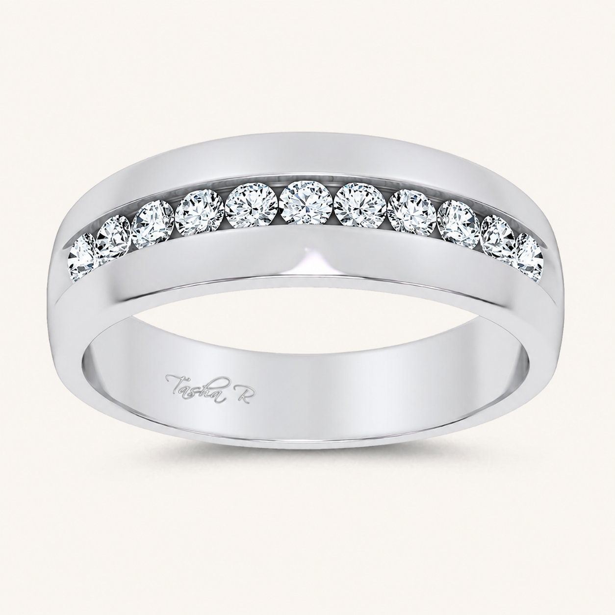 0.48CT Round Cut Diamond Men's Ring