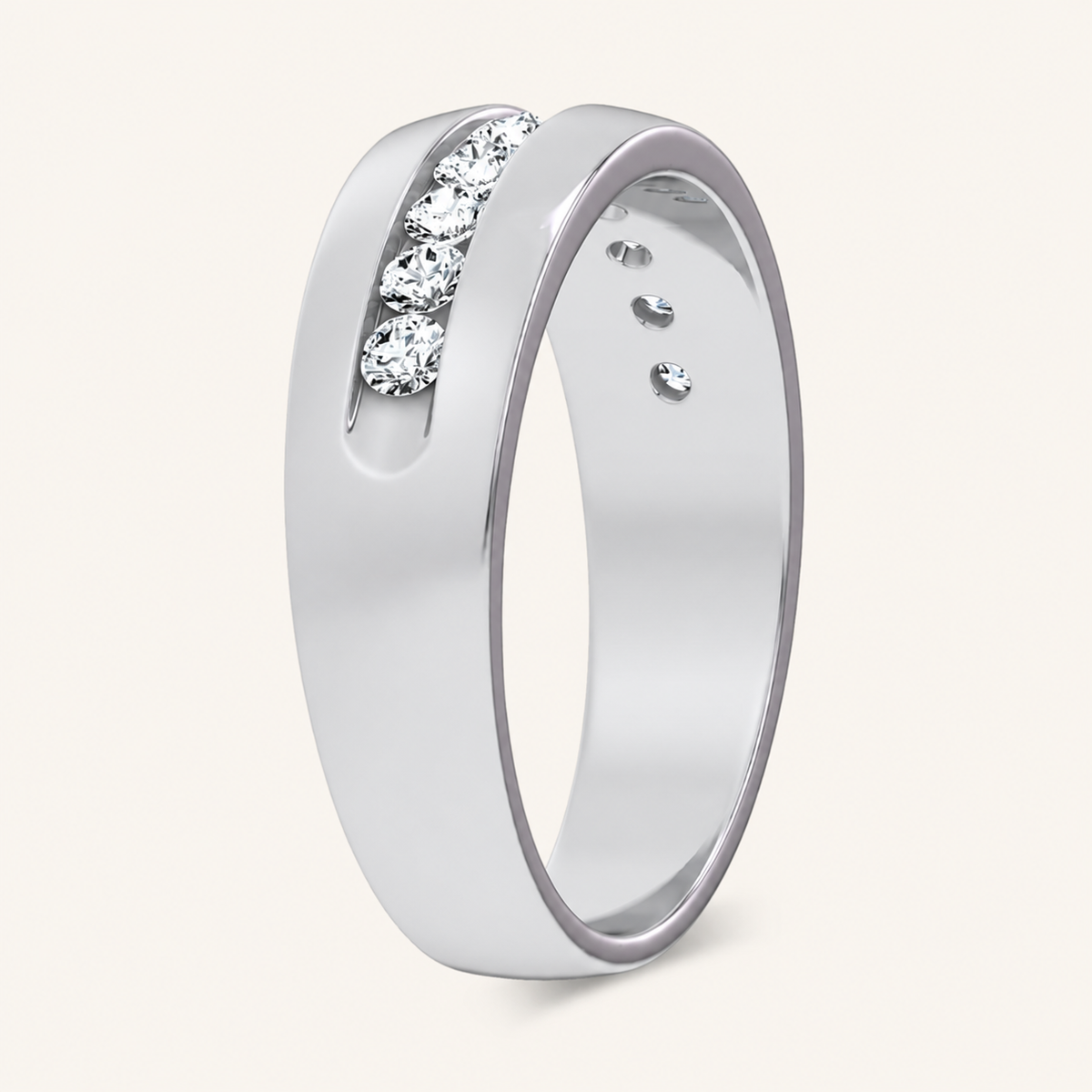 0.48CT Round Cut Diamond Men's Ring