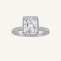2CT Radiant Cut Lab Grown Diamond Halo Accented Engagement Ring