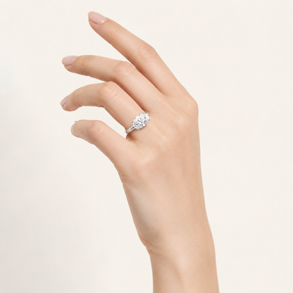 2CT Oval Cut Lab Grown Diamond East West Solitaire Ring