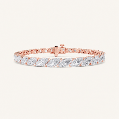 13.5CT Marquise Cut Lab Grown Diamond Tennis Bracelet