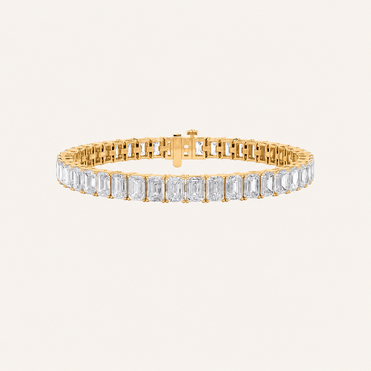 18.5CT Emerald Cut Lab Grown Diamond Tennis Bracelet