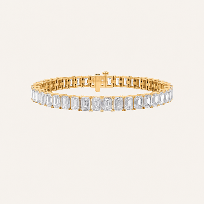 18.5CT Emerald Cut Lab Grown Diamond Tennis Bracelet