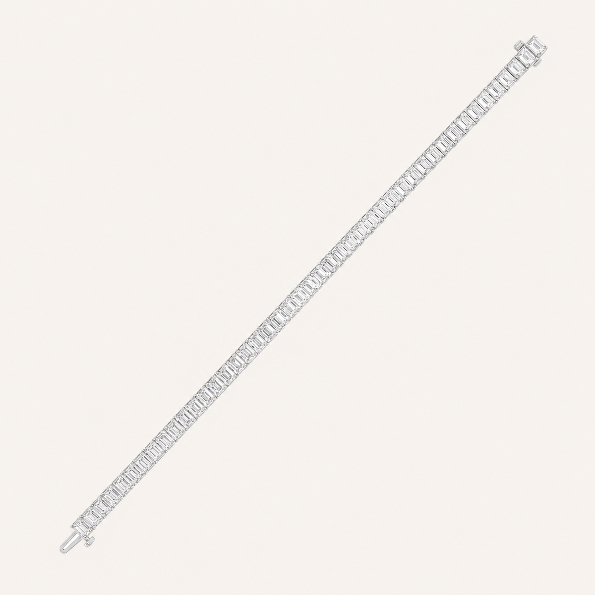 16.75CT Emerald Cut Lab Grown Diamond Tennis Bracelet