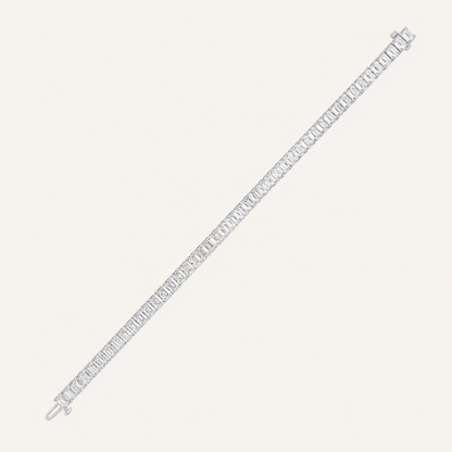 18.5CT Emerald Cut Lab Grown Diamond Tennis Bracelet