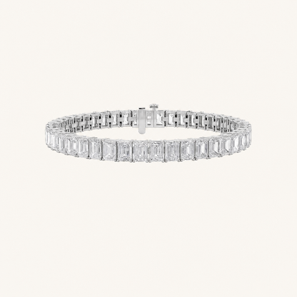 18.5CT Emerald Cut Lab Grown Diamond Tennis Bracelet
