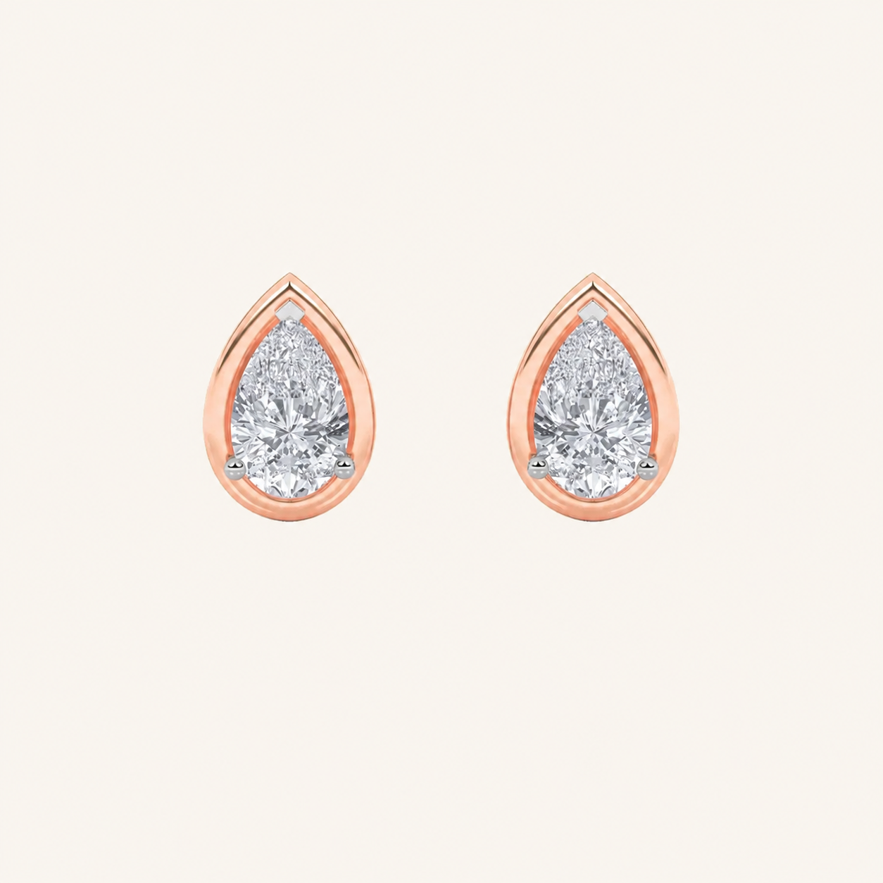 2CT Pear Cut Lab Grown Diamond Stud Earrings