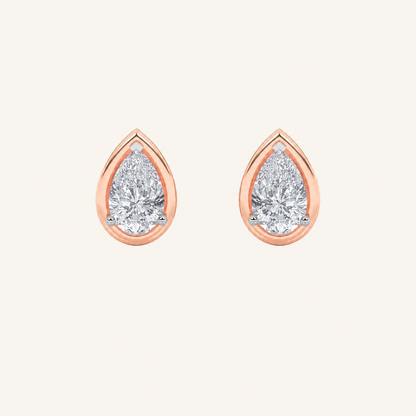2CT Pear Cut Lab Grown Diamond Stud Earrings
