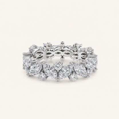 3CT Marquise Cut Lab Grown Diamond Eternity Band Ring